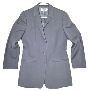 Calvin Klein Collection Womens Gray‎ Virgin Wool Tailored Blazer Italy Size 4